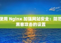 使用 Nginx 加强网站安全：防范黑客攻击的设置