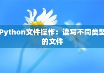 Python文件操作：读写不同类型的文件