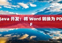 Java 开发：将 Word 转换为 PDF