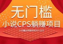 【说站】无门槛小说CPS躺赚项目，小白搬运视频轻松月入过万