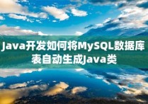 Java开发如何将MySQL数据库表自动生成Java类